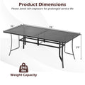 Tangkula Rectangle Patio Dining Table for 8 with Umbrella Hole