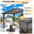 AECOJOY 8' x 8' Gazebo for Patio, Freestanding Lean to Hard Top Gazebo Carport Shelter