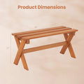 Tangkula Outdoor Wood Bench Backless Patio Dining Bench(1/2)