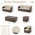 AECOJOY 7 PCS Outdoor Patio Furniture Sets with 2 Storage Boxes, Beige