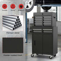 2 - in - 1 Rolling Tool Chest, 5-Drawer Tool Storage Cabinet with Wheels, Adjustable Shelf, Tool Box Organizer for Garage Warehouse Workshop
