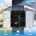 AECOJOY 10x12 FT Large Metal Outdoor Storage Shed with Floor Frame, Heavy-Duty Storage Building with Diamond Roof