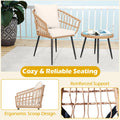 Tangkula 3 Piece Patio Bistro Set with Metal Frame for Balcony