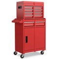 2 - in - 1 Rolling Tool Chest, 5-Drawer Tool Storage Cabinet with Wheels, Adjustable Shelf, Tool Box Organizer for Garage Warehouse Workshop