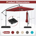 Tangkula 10ft Solar Patio Umbrella with Base Included