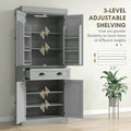 Spaco 17-Tier Kitchen Small Pantry Cabinet with 2 Doors and 6 Adjustable Shelves, Cabinet Pantry, Freestanding 5-Tier Shelving Pantries