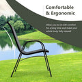 Set of 4 Outdoor Stackable Dining Chairs with Breathable Fabric, All Weather Patio Dining Chairs, 330LBS Heavy Duty Rustproof Steel Frame