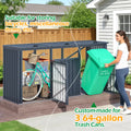 AECOJOY 73 Cu.Ft Outdoor Trash Can Storage Shed for 3 Garbage Cans