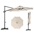 Tangkula 10ft Patio Umbrella 35 LED Lights Aluminum Pole 360 Degree Rotation