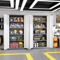 SOLAURA 71" Metal Garage Storage Cabinet with Locking Doors and Adjustable Shelves for Home, Office(Black)