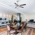 Parrot Uncle 52 - Inch Contemporary Chrome Ceiling Fan with Integrated LED Lights and Remote Control