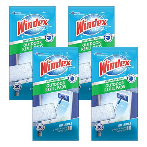 Windex Outdoor All-in-One Window Cleaner Pads Refill 2 Count Pack of