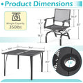 AECOJOY 3 Pieces Patio Dining Set, , Outdoor Furniture with 2 Rocking Patio Chairs and 1 Square Patio Metal Table