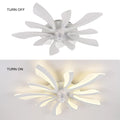 Garwarm Dimmable Ceiling Fan with Light and Remote Control, 27" Small Flush Mounted Ceiling Fan
