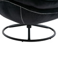 Velvet Swivel Accent Chair with Ottoman, Modern Chaise Lounge Chair with Metal Frame and Footstool, Comfy Armchair Reading Chair