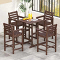 Adirondack Bar Chairs Set of 2/4, 29" HDPE Bar Height Outdoor Stools w/ Backrest & Footrest, All-Weather Backyard Patio High-Top Chairs