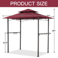 AECOJOY Grill Gazebo 8’x 5’ Outdoor Patio Backyard BBQ Grill Shelter, Red