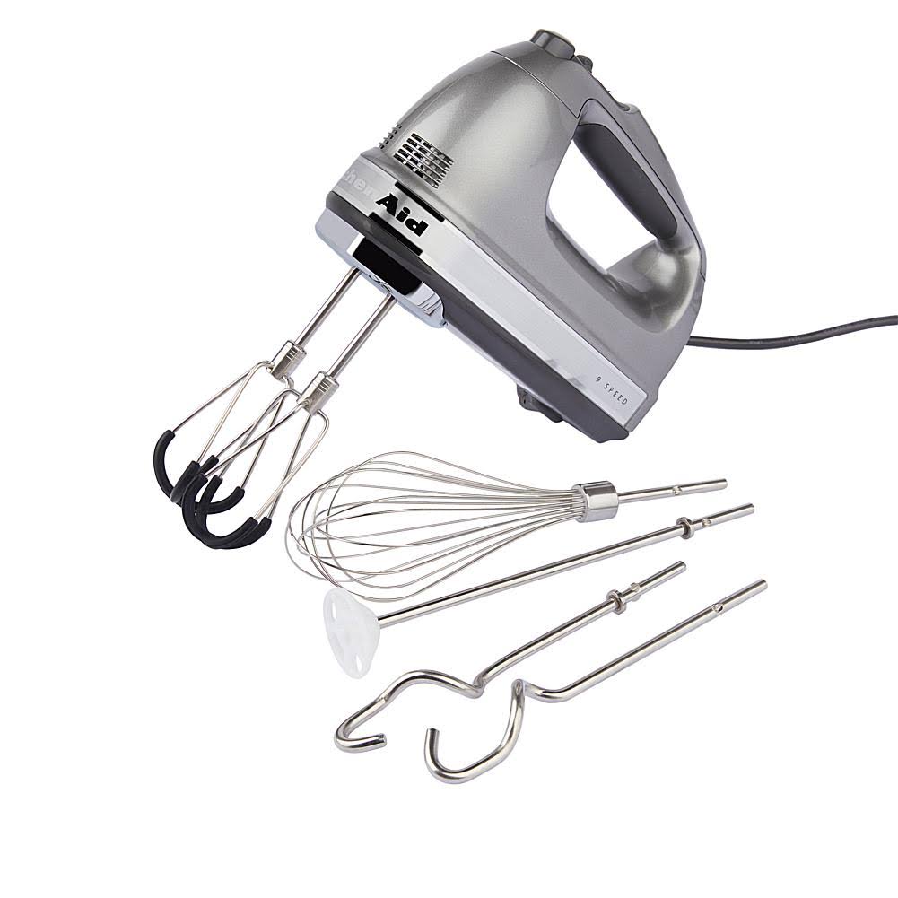KitchenAid 9-Speed Hand Mixer with Flex Edge Beaters - Contour Silver