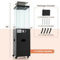 40,000 BTU Outdoor Propane Patio Heater with Tempered Glass Tube, Wheels & Cover, CSA Certified Stainless Steel Burner for Porch, Backyard