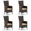 Tangkula Patio High Back Rattan Dining Chairs Set of 2/4
