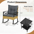 Tangkula 3 Pieces Outdoor Rocking Chairs Set for Garden