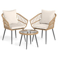 Tangkula 3 Piece Patio Bistro Set with Metal Frame for Balcony