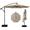 Tangkula 10ft Patio Umbrella with Base Included with 360 Degree Rotation