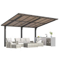 AECOJOY 14' x 10' Gazebo for Patio, Hard Top Lean to Gazebo Pergola Carport