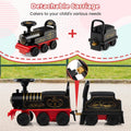 6V 2 - Seater Ride On Train with Detachable Carriage, Under - Seat Storage, Whistle & Flashing LED Lights, Trackless Electric Ride On Toy for Kids