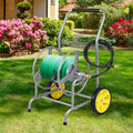 Garden Hose Reel Cart Holds 230FT of 5/8" Hose, Heavy - Duty Hose Cart with 2 Wheels & Storage Basket, Portable Water Hose Organizer for Yard