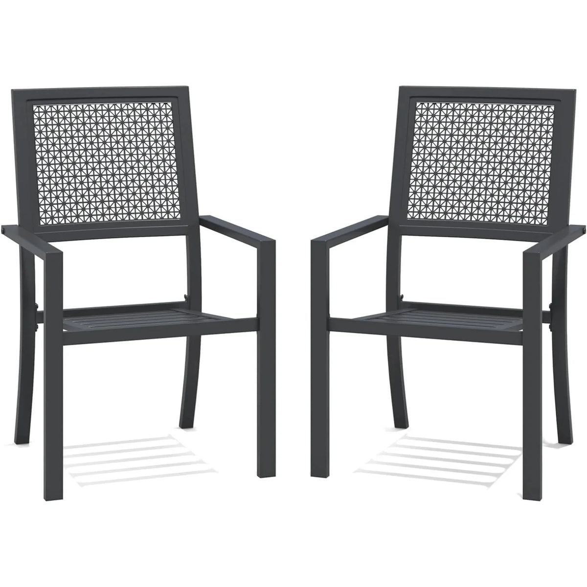 AECOJOY Outdoor Patio Dining Chairs with Armrest, Stackable Arm Chairs
