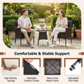 Tangkula 3 Piece Patio Furniture Set | Hand-Woven PE Wicker Conversation Set
