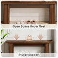 Fnova 48" Wooden Two - Person Backless Entryway Bench with Under - Bench Storage for Outdoor Garden, Living Room, Bedroom, Dining Room, Hallway