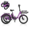 ABORON 3.0 Fat Tire Electric Trike for Senior Foldable E - Bike, 500W Motorized Tricycle Adult 20" Folding 3 Wheel Electric Commute Bike Trike W/48V