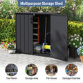 23.5 Cu.ft Outdoor Storage Shed, 175 Gallon All-Weather Resin Patio Deck Box with Floor & Lockable Door, Waterproof Horizontal Garden Tool Shed