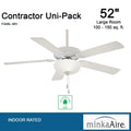 Minka Aire Fans - Contractor II Uni - Pack - 5 Blade Ceiling Fan with Light Kit - 18
