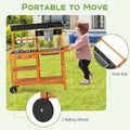 OLAKIDS Mud Kitchen, Outdoor Play Kitchen with Wheels 3 Cups Removable Sink Cooking Accessories Wooden Kids Kitchen Playset Backyard Garden Toys Gift for Boys Girls Ages 3+