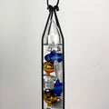 Glassic Gifts Outdoor Hanging Galileo Thermometer, Colored Glass Orbs with Free Bracket