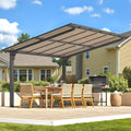 AECOJOY 12' x 10' Gazebo, Outdoor 10x12 Pergola Carport for Patio, Freestanding Lean to Hardtop Gazebo