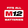 M12 FUEL 12V Lithium - Ion Cordless 3/8 In. Ratchet and 1/4 In. Impact Driver Kit (2 - Tool) W/Batteries, Charger & Bag