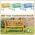 Tangkula 2 Person Patio Wood Bench with Curved Armrests