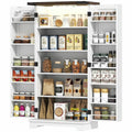Spaco 17-Tier Kitchen Small Pantry Cabinet with 2 Doors and 6 Adjustable Shelves, Cabinet Pantry, Freestanding 5-Tier Shelving Pantries
