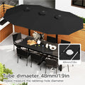 AECOJOY 15x9ft Double-Sided Patio Umbrella, Black