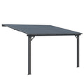 AECOJOY 12x10 Outdoor Hardtop Gazebo Adjustable Height (6.5-9.8Ft) Pergola for Patio