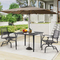 AECOJOY 3 Pieces Patio Dining Set, , Outdoor Furniture with 2 Rocking Patio Chairs and 1 Square Patio Metal Table