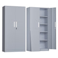 SOLAURA 71" Metal Garage Storage Cabinet with Locking Doors and Adjustable Shelves for Home, Office(Black)