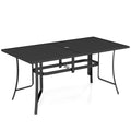 Tangkula 66" x 33" Metal Patio Dining Table for 6