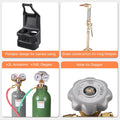 Yescom DOT Oxy Acetylene Torch Kit Gas Tank Brazing Welding Cutting Black Holder Gauge Portable Brass Nozzle Long Pipe Goggles Heavy Duty Oxygen