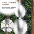 Ferrisland Outdoor Water Fountain with Pump, Relaxing Stainless Steel Geometric Sphere Freestanding Waterfall Fountains Modern Home Decor for Patio Garden Yard, Gift Idea, Bronze