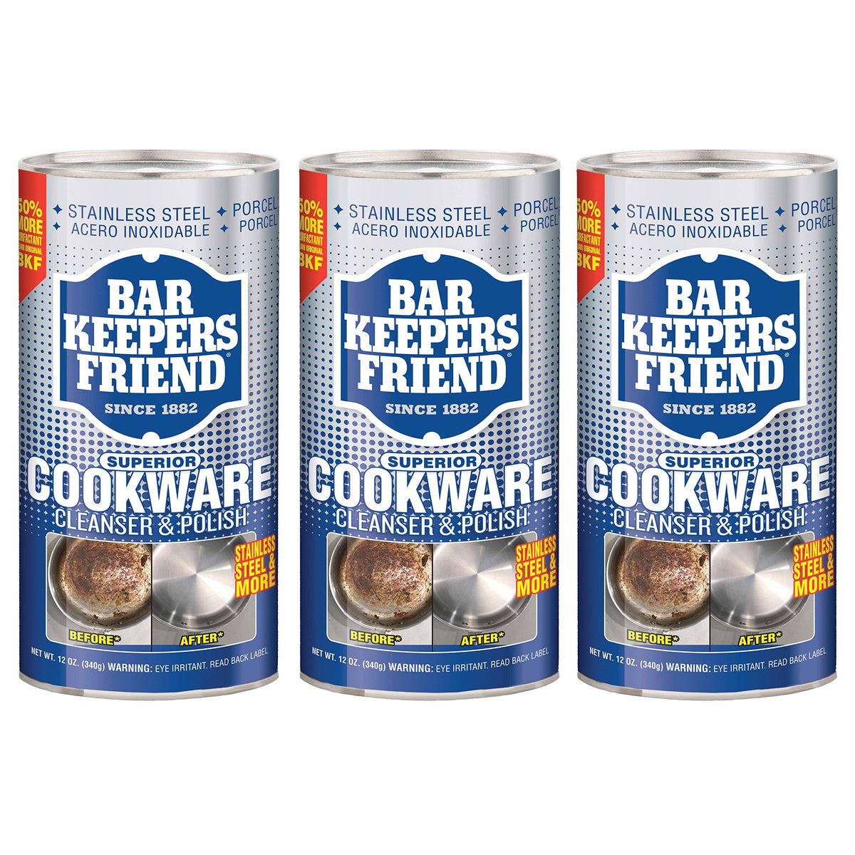 (3 Pack) Bar Keepers Friend Cookware and Sink Cleaner - 12 oz. Each